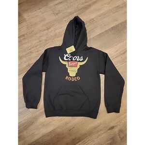 Coors Banquet Rodeo Mineral Wash  Pull-Over Hoodie Black Small Beer Brewery
